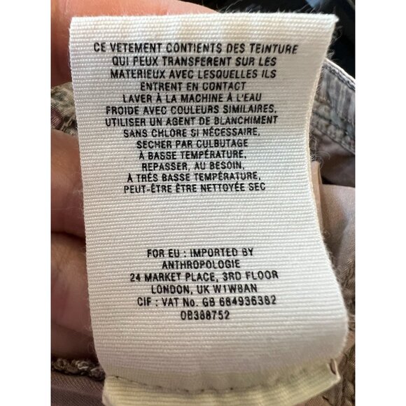 Anthropologie Hei Hei Women’s Pants Size 28 Brown Zipper Stretch Pockets - Picture 15 of 15